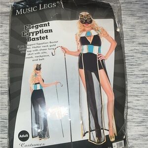 Music Legs Egyptian Bastet Costume with Black, Blue, and Gold
